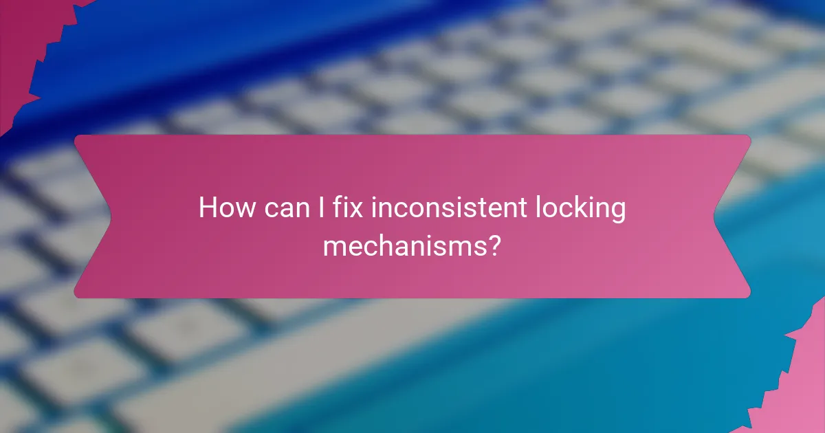 How can I fix inconsistent locking mechanisms?