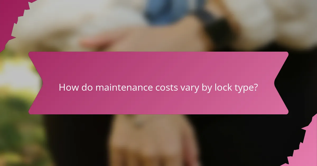 How do maintenance costs vary by lock type?