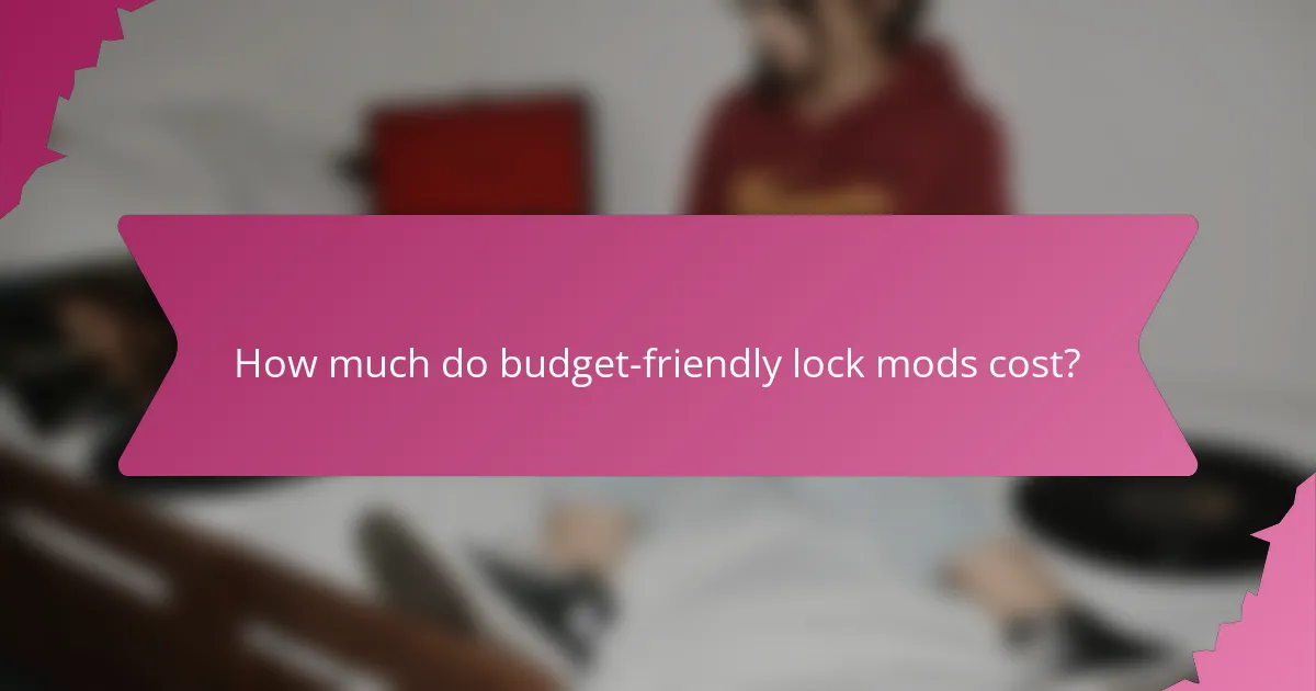 How much do budget-friendly lock mods cost?