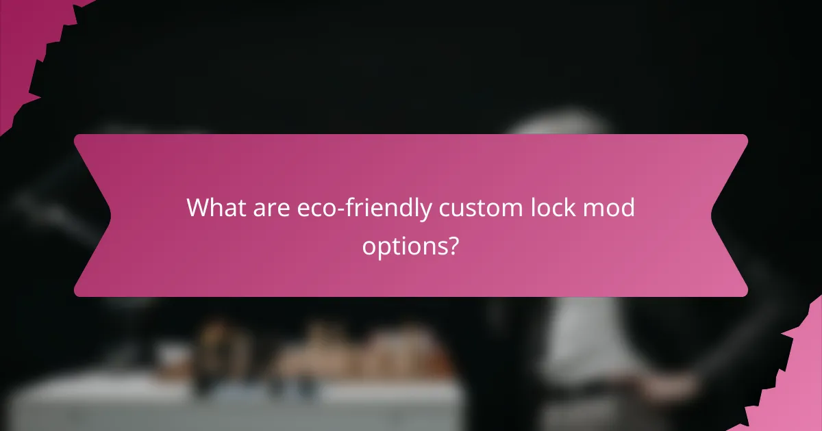 What are eco-friendly custom lock mod options?