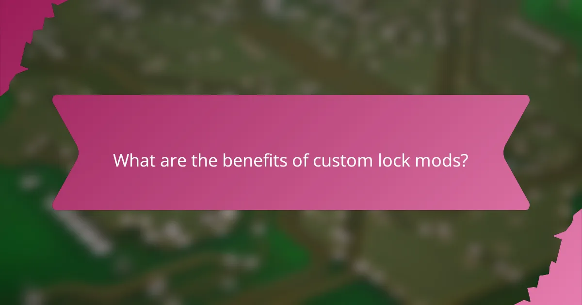 What are the benefits of custom lock mods?