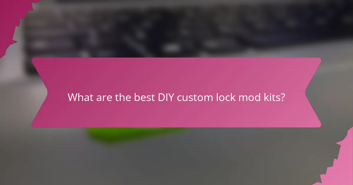 What are the best DIY custom lock mod kits?