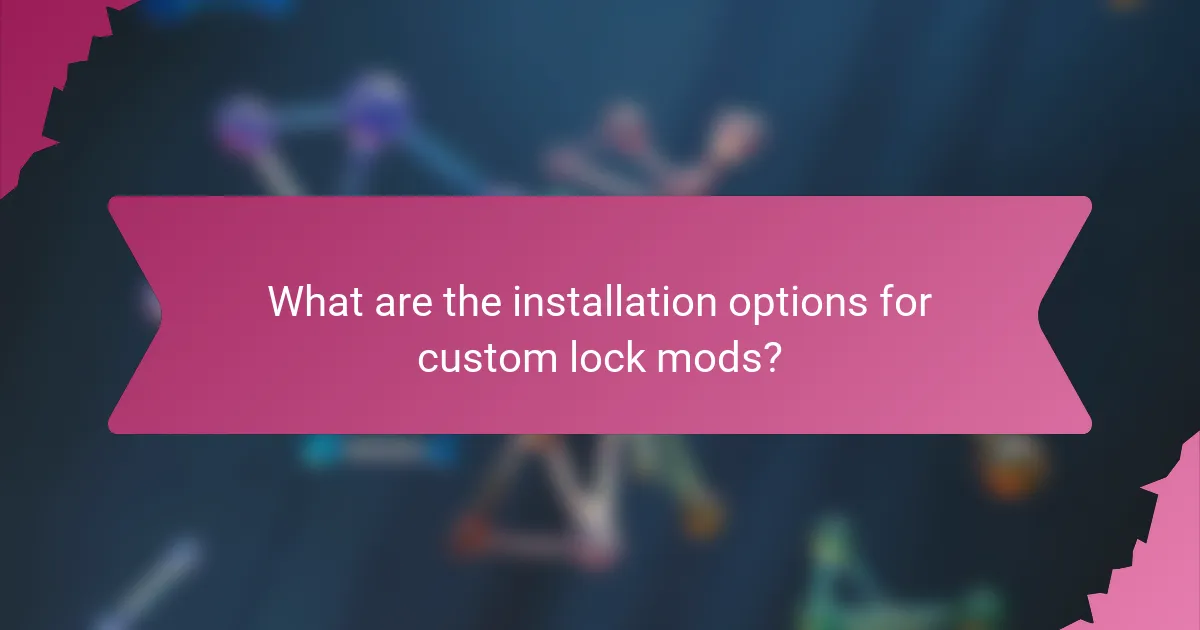 What are the installation options for custom lock mods?