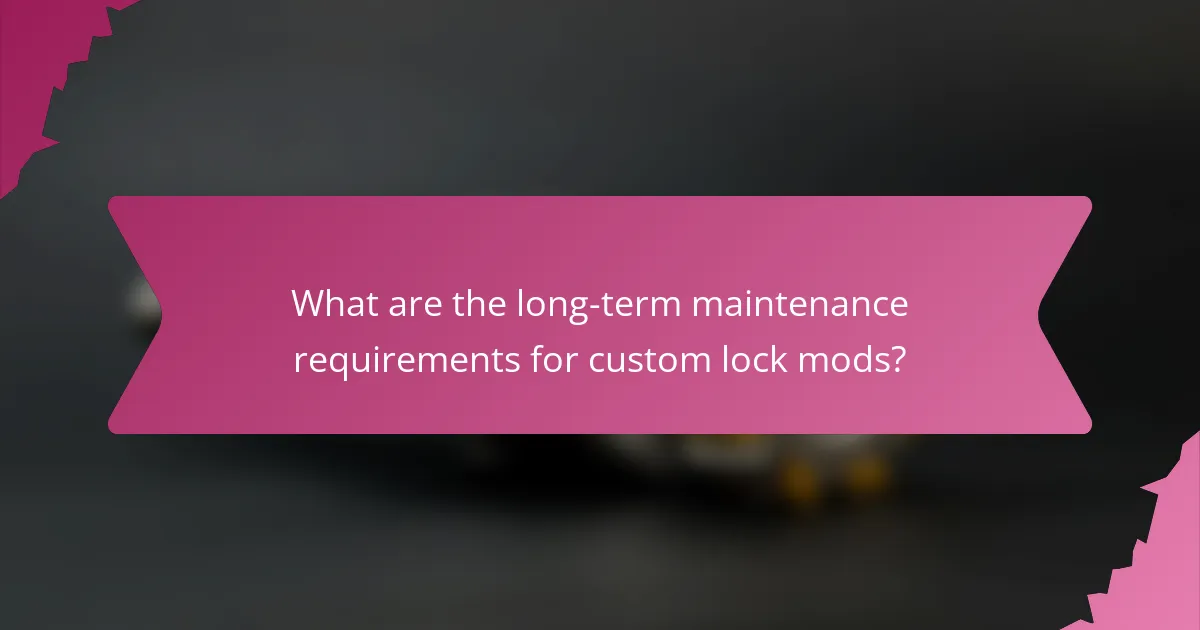 What are the long-term maintenance requirements for custom lock mods?