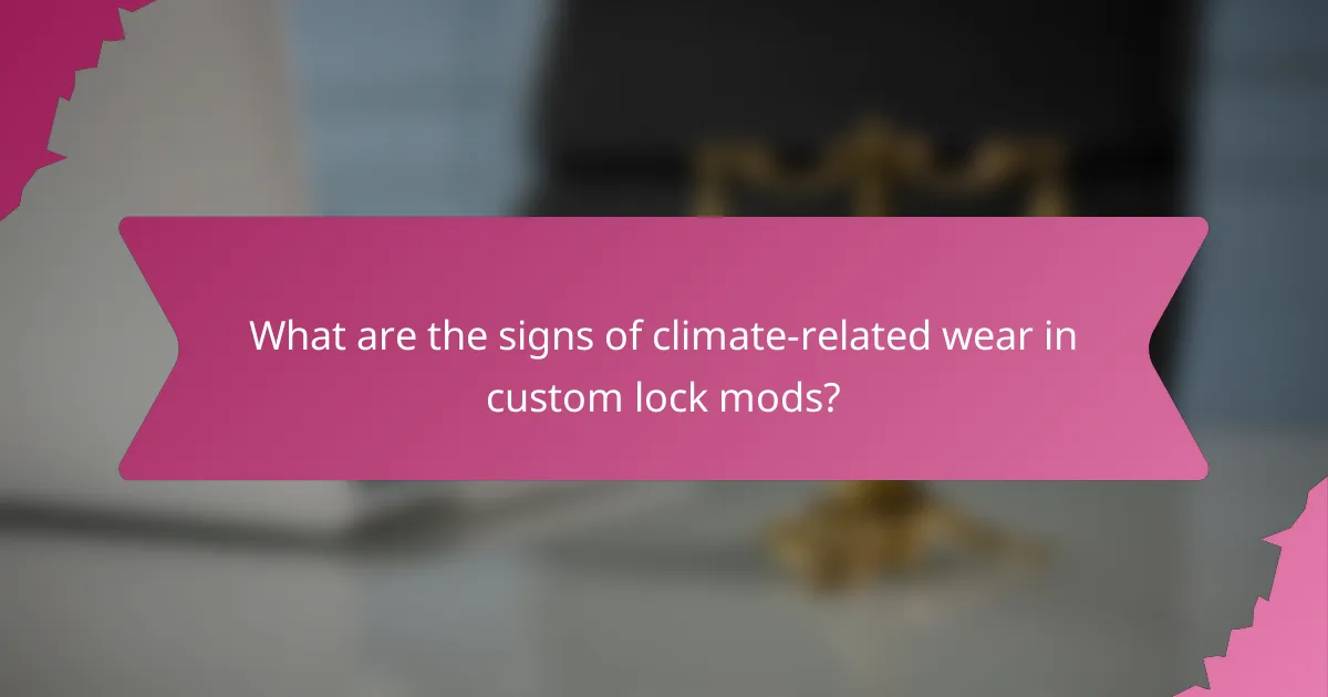 What are the signs of climate-related wear in custom lock mods?