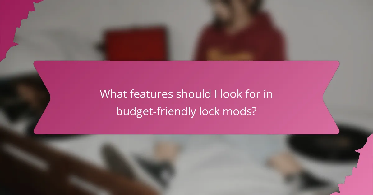 What features should I look for in budget-friendly lock mods?