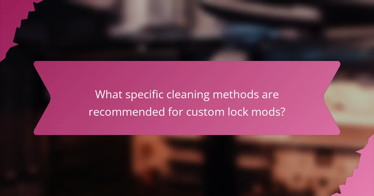 What specific cleaning methods are recommended for custom lock mods?