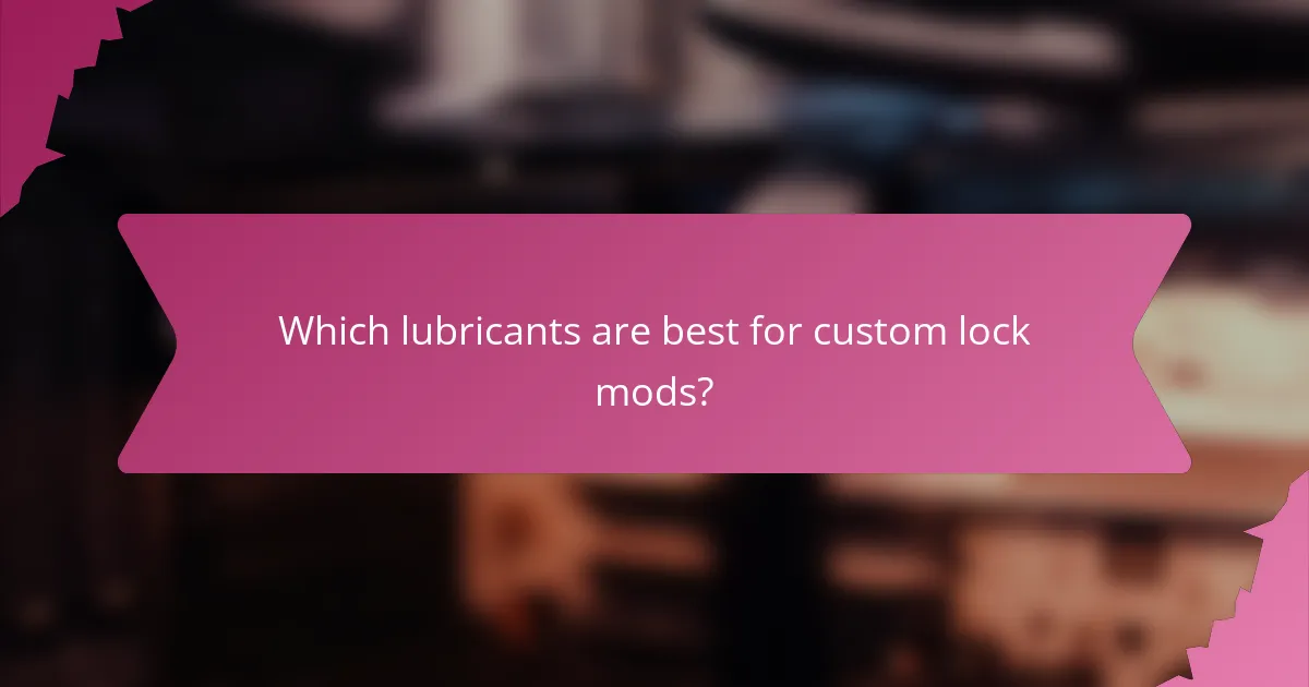 Which lubricants are best for custom lock mods?